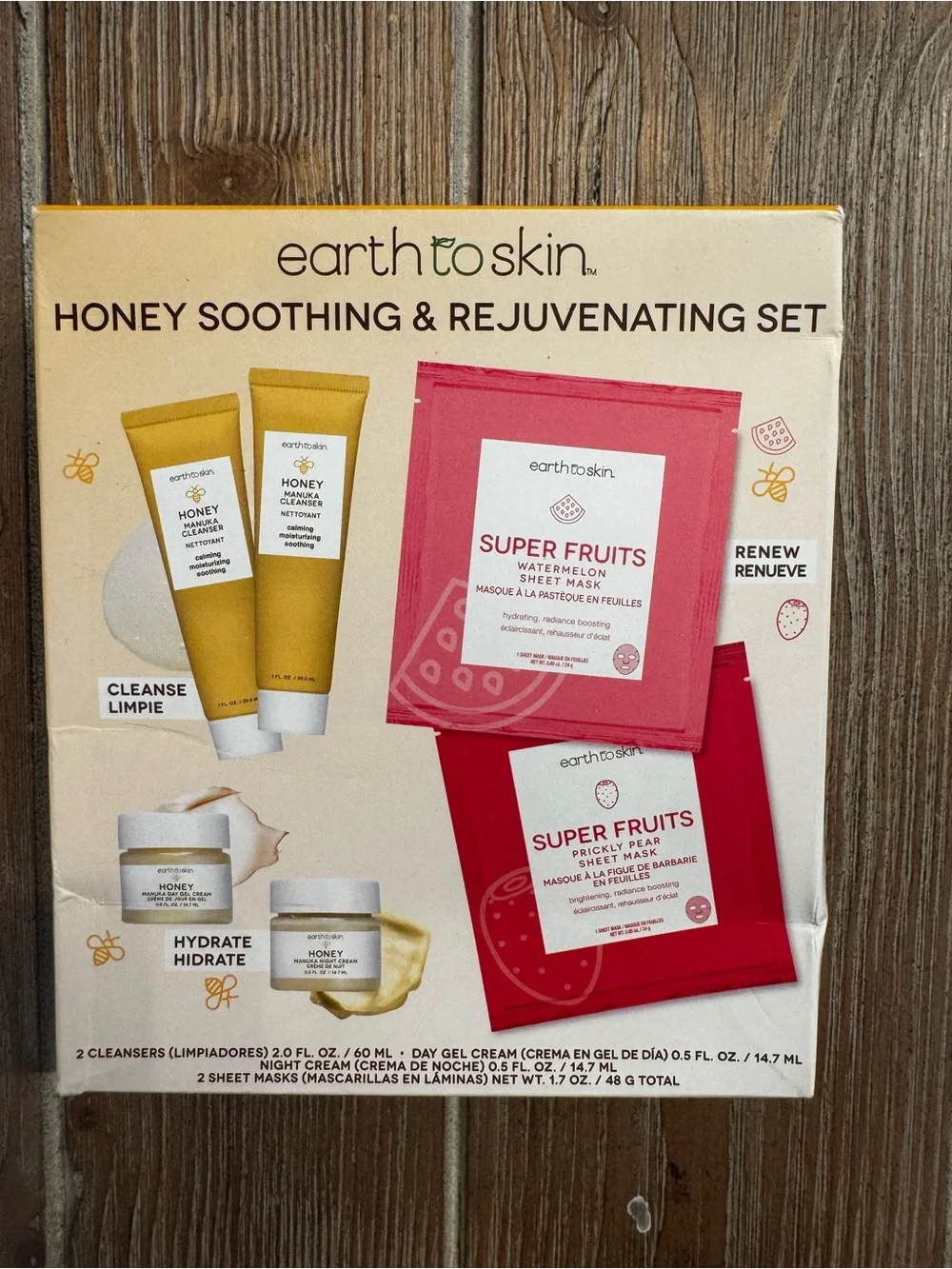 Earth to Skin Honey Soothing & Rejuvenating Set NIB